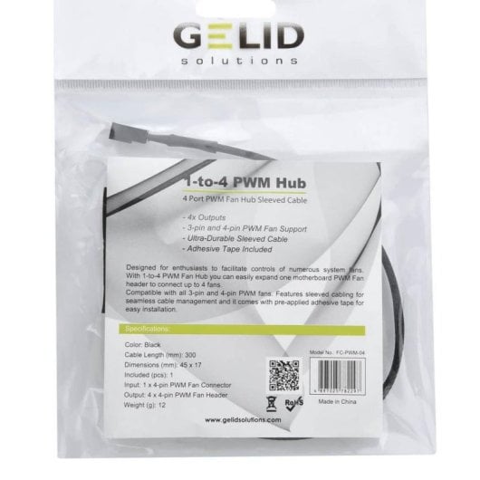 Hub Ventilateur Gelid FC-PWM-04 Noir 4 ports 3-pin 4-pin