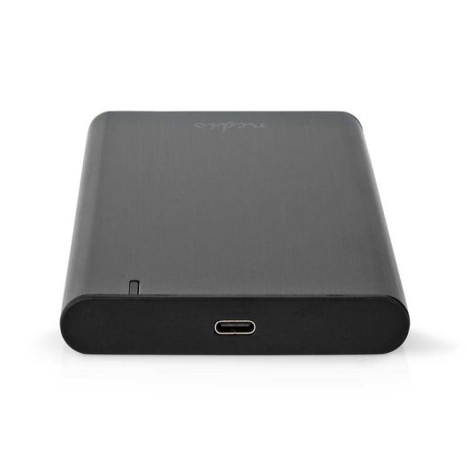 Boîtier HDD NEDIS HDDE25410BK 2.5 pouces Aluminium Noir USB-C/USB-A