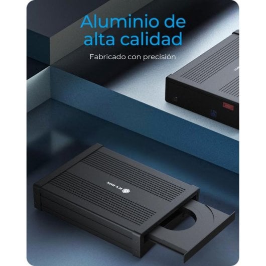 Caixa ODD ICY BOX IB-525-U3 5.25" Alumínio/Plástico Preto USB Tipo C