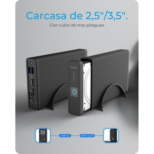 Box Esterna ICY BOX IB-382H-C31 2.5/3.5" Alluminio Plastica Nero Hot-Swap USB-C