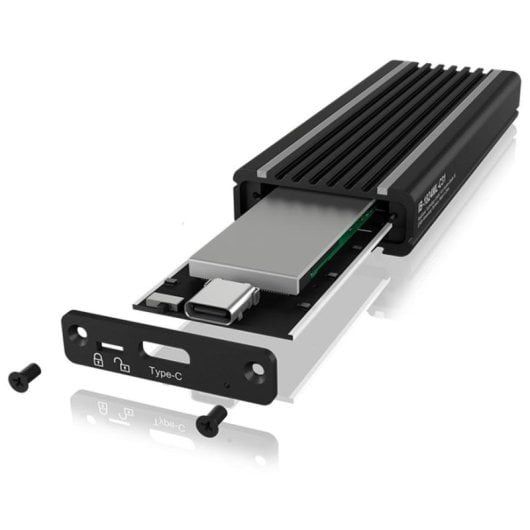 Caja SSD ICY BOX IB-1824ML-C31 M.2 PCIe Alluminio Nero RGB USB-C