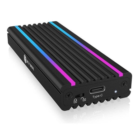 Caja SSD ICY BOX IB-1824ML-C31 M.2 PCIe Alluminio Nero RGB USB-C