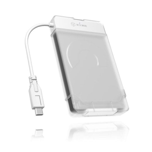 Carcassa ICY BOX IB-AC703-C 2.5" Plastica Traslucida Bianca SATA III Hot-Swap USB-C