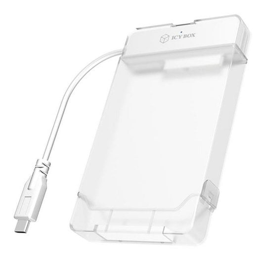 Carcassa ICY BOX IB-AC703-C 2.5" Plastica Traslucida Bianca SATA III Hot-Swap USB-C