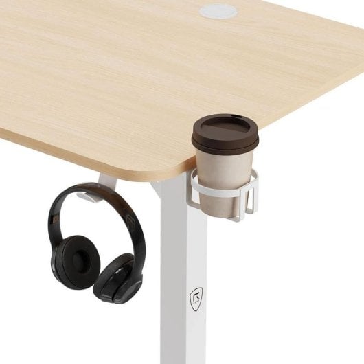 Mesa Gaming REKT 120cm Acero y Bois Gestion Câbles Support Casque