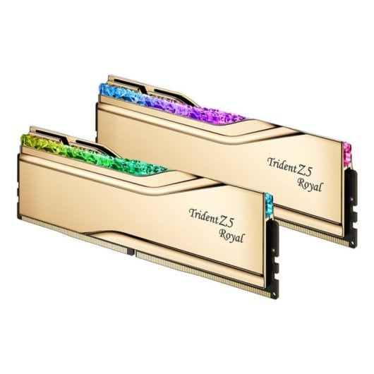 Mémoire RAM G.Skill Trident Z5 Royal F5-6000J2836G16GX2-TR5G 32GB 2x16GB DDR5 6000MHz CL28 Intel XMP RGB Or