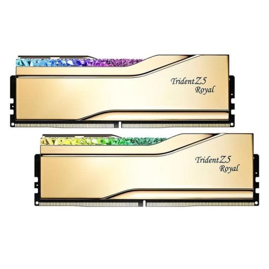 Mémoire RAM G.Skill Trident Z5 Royal F5-6000J2836G16GX2-TR5G 32GB 2x16GB DDR5 6000MHz CL28 Intel XMP RGB Or