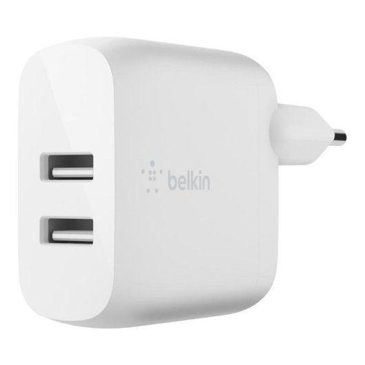 Cargador Belkin WCD001VF1MWH 2x USB-A 24W Kabel Lightning Weiß