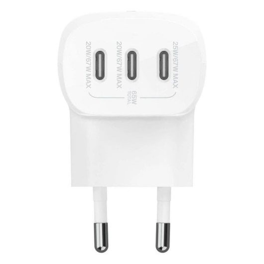 Ladegerät Belkin WCC002VF2MWH-B6 3x USB-C 67 W GaN USB Power Delivery Weiß