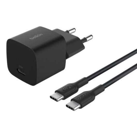Carregador Belkin BoostCharge WCA012KQ1MBK-B6 25W USB-C PD 3.1 Preto Cabo USB-C