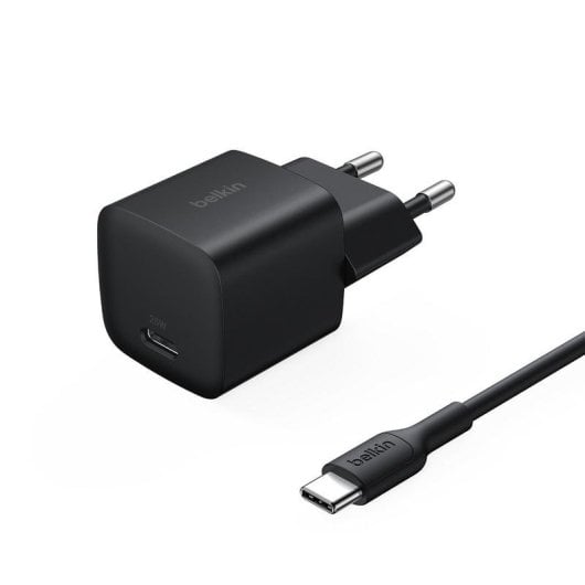 Carregador Belkin BoostCharge WCA012KQ1MBK-B6 25W USB-C PD 3.1 Preto Cabo USB-C