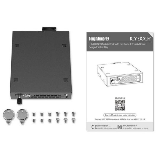 Carcassa SSD ICY DOCK MB491V5K-B NVMe U.2 U.3 2,5" PCIe 5.0 Robustezza Metallica