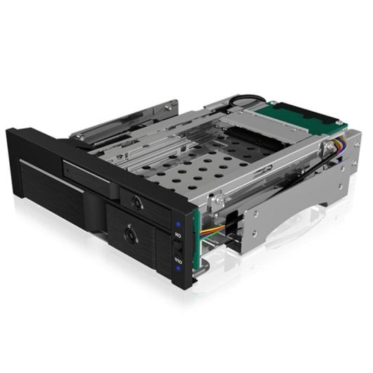 Rack para Disco Rígido ICYBOX IB-173SSK 5.25" HotSwap Aluminio Preto SATA/SAS