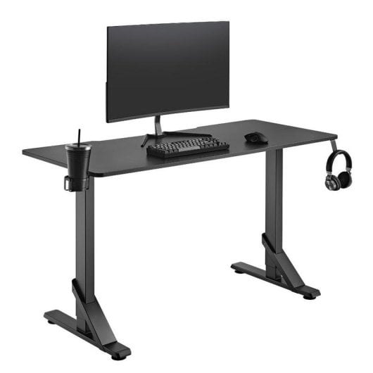 Mesa Gaming OPLITE 136cm MDF Negro Altura Ajustable Robusta