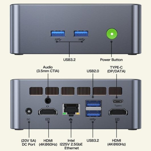 Mini PC GMKtec NucBox M3 Intel Core i5-12450H 16GB 512GB SSD UHD Graphics Windows 11 Pro WiFi 6