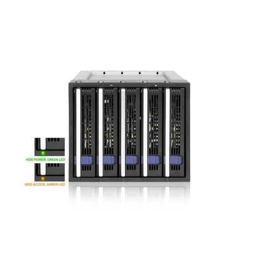 Rack Icy Dock MB155SP-B 5x HDD/SSD 3.5" SATA 6 Gb/s Preto Ventilador