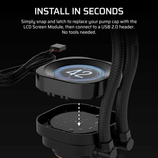 Refrigeração Líquida Corsair Nautilus RS Display LCD para Sistemas de Watercooling