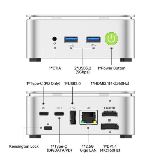 GMKtec NucBox G10 AMD Ryzen 5 3500U 16GB 1TB SSD Radeon Vega 8 Windows 11 Pro Mini PC
