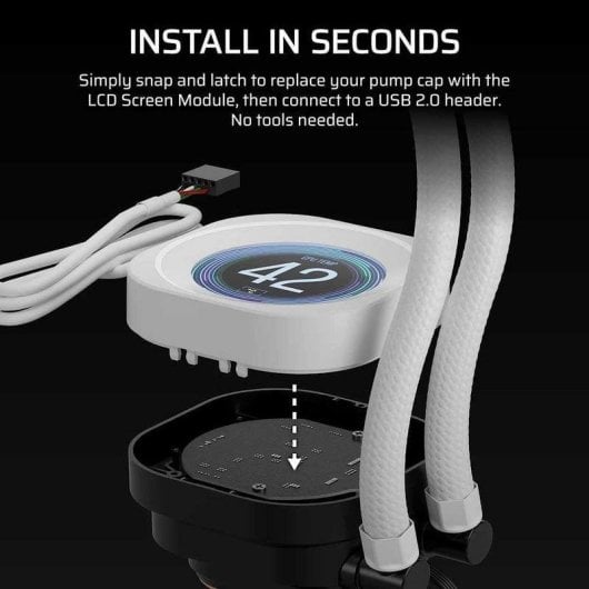Refrigeração Líquida Corsair Nautilus RS Módulo Display LCD 78 mm Branco