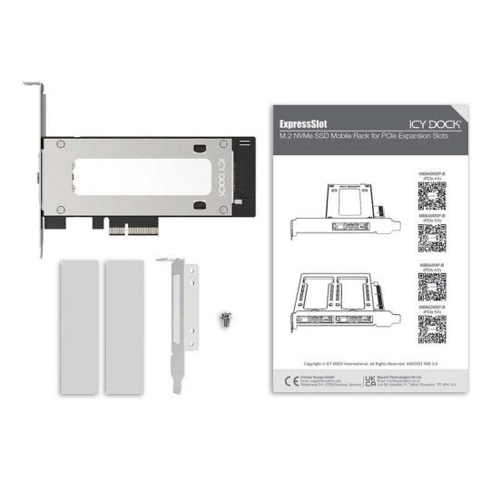 Adattatore ICY DOCK MB840M5P-B ExpressSlot Elite PCIe 5.0 x4 NVMe M.2 Rimovibile