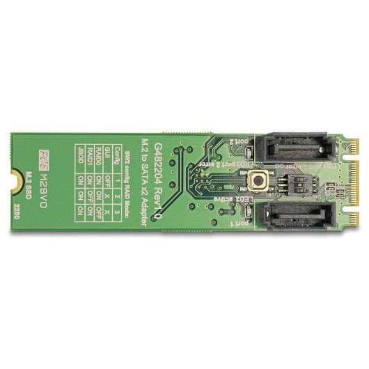 Adaptador DeLock 62961 M.2 a 2 x SATA 6 Gbps RAID Verde