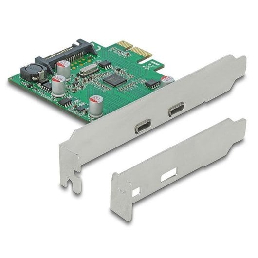 Placa DeLock 90493 PCIe x1 2 x USB-C 5Gbps Full Height/Low Profile