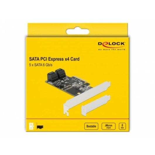 Scheda di Rete DeLock 90395 PCI Express 6 Gbit/s 5 Porte SATA LED NCQ TRIM Green