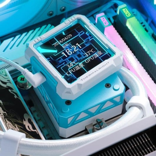 Refrigeração Líquida Thermalright Frozen Warframe PRO 360 360mm 3 Ventiladores ARGB Ecrã LCD