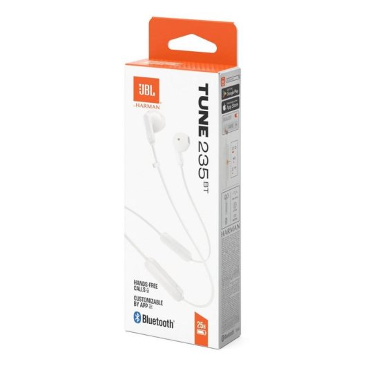 Auriculares JBL Tune 235BT inalámbricos Bluetooth para llamadas y música con micrófono y protección IPX4 blancos