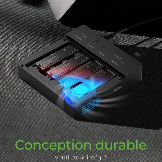 Base di connessione ICY BOX IB-4013MCL-C4 M.2 NVMe USB4 Alluminio Clonazione 1:3