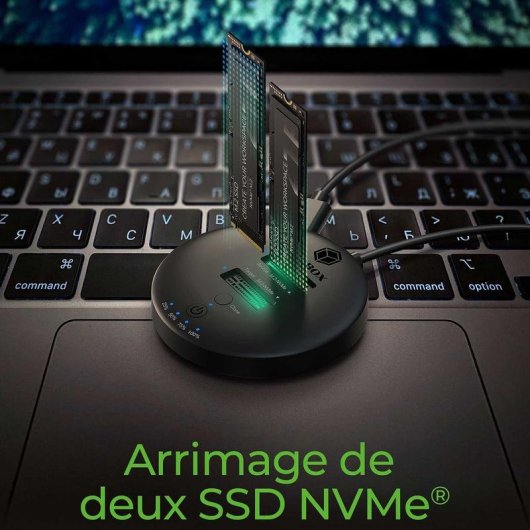 Base di connessione ICY BOX IB-1612MCL-C31 2xM.2 NVMe Clonazione USB-C 10 Gbps