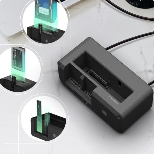 Base de conexión ICY BOX IB-2924MSCL-C31 USB-C para discos 2,5 y 3,5 y SSD M.2