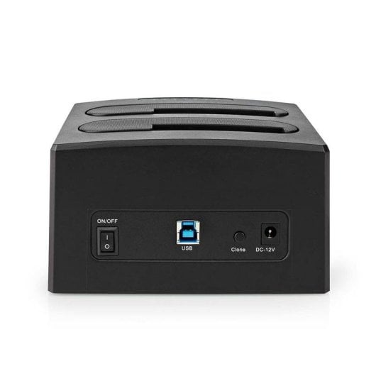 Base di connessione Nedis HDDUDB3210BK doppia baia SATA USB 3.2 clonazione offline