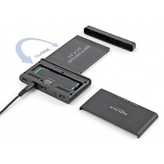 Conversor DeLock 64190 USB-C SATA M.2 NVMe Função Clone SSD HDD 0.3 m