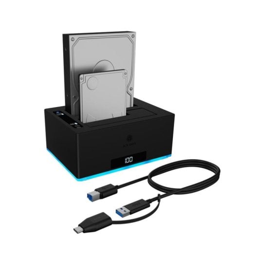 Base di collegamento ICY BOX IB-127CL-U3 2 Bay SATA 2.5/3.5 USB 3.2 Clonazione HDD/SSD