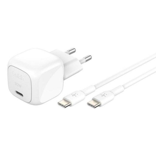Caricatore USB-C Belkin WCA008KQ1MWH-B6 30 W Power Delivery PPS Bianco + Cavo 1 m