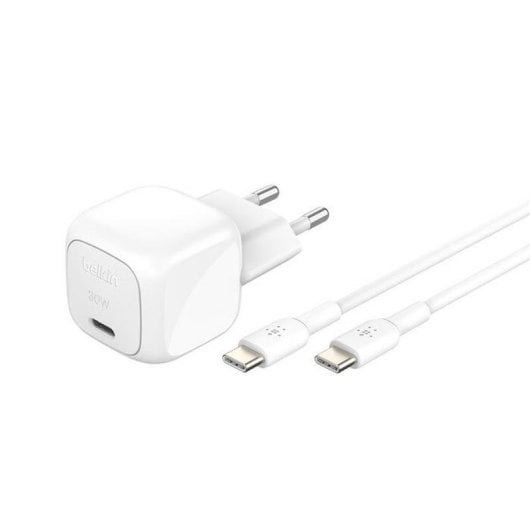 Caricatore Belkin WCA008kq1MWH-B6 30 W USB-C Power Delivery 3.1 con cavo 1 m Bianco