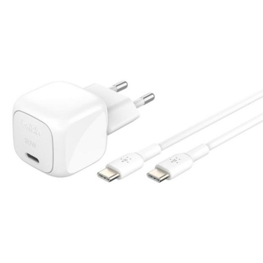 Caricatore USB-C Belkin WCA008KQ1MWH-B6 30 W Power Delivery PPS Bianco + Cavo 1 m