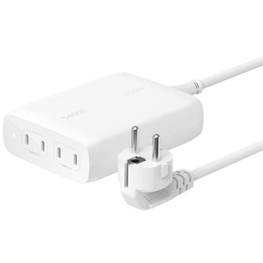 Caricatore Belkin BoostCharge Pro WCH015VFWH 200W 4 porte USB-C GaN Bianco