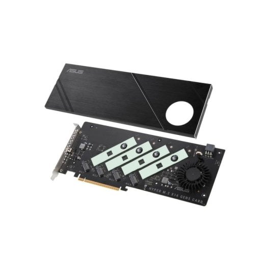 Tarjeta de Rede ASUS Hyper M.2 x16 Gen5 PCIe 5.0 512Gbps 4xM.2 Ventoinha Ativa