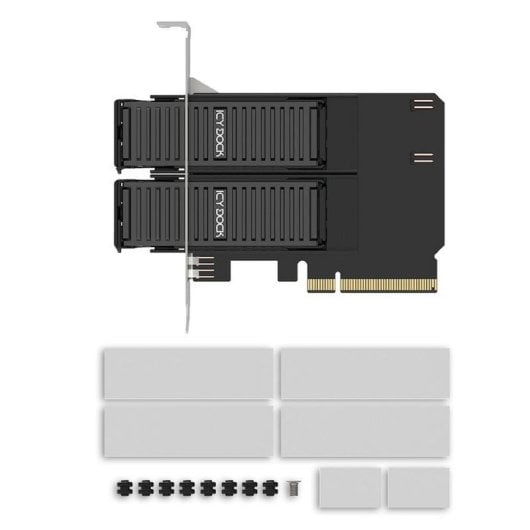 Scheda adattatore ICY DOCK MB312M4P-B doppio SSD M.2 NVMe PCIe 4.0 x8