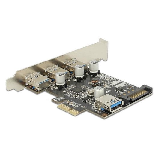 Tarjeta de expansión DeLock 89301 PCIe 4 puertos USB 3.0 5 Gbps chipset VLI