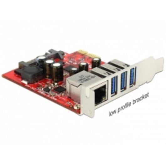 Scheda di Rete DeLock 89382 PCI Express 5 Gbps 3 USB 3.0 Gigabit Ethernet