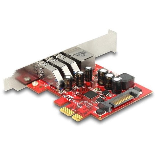 Scheda di Rete DeLock 89382 PCI Express 5 Gbps 3 USB 3.0 Gigabit Ethernet