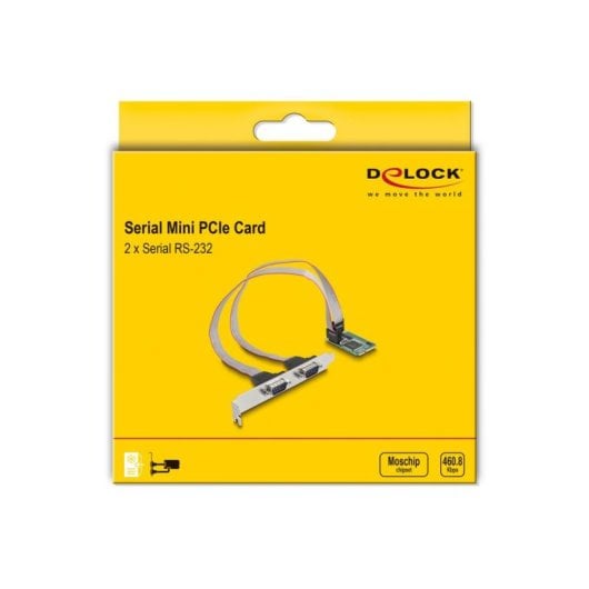 Carte d'extension DeLock 95273 Mini PCI Express 2 x RS-232 DB9 mâle Full Height