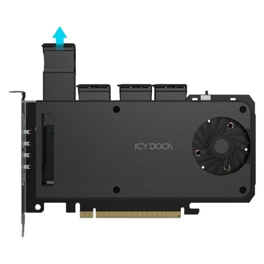 Scheda di espansione ICY DOCK MB204MP-1B PCIe 4.0 x16 con 4 slot SSD M.2 NVMe
