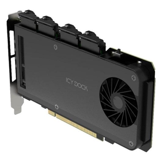 Scheda di espansione ICY DOCK MB204MP-1B PCIe 4.0 x16 con 4 slot SSD M.2 NVMe