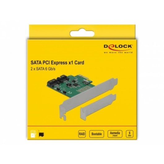 Tarjeta de Rede DeLock 90392 PCI Express SATA 6 Gbps RAID 0/1 Suporte NCQ TRIM