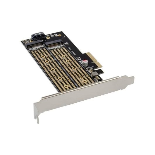 Tarjeta adaptadora MicroConnect MC-PCIE-X4M2 PCIe x4 M.2 NVMe Dual Slot Negro