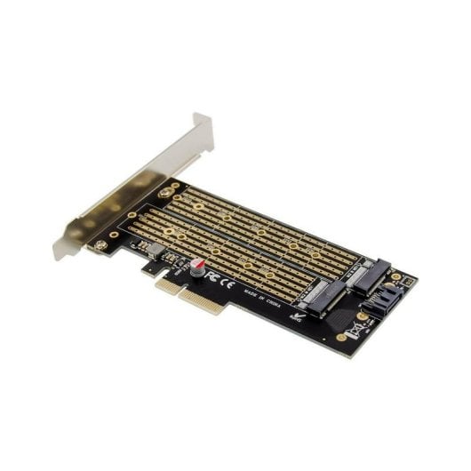 Tarjeta adaptadora MicroConnect MC-PCIE-X4M2 PCIe x4 M.2 NVMe Dual Slot Negro